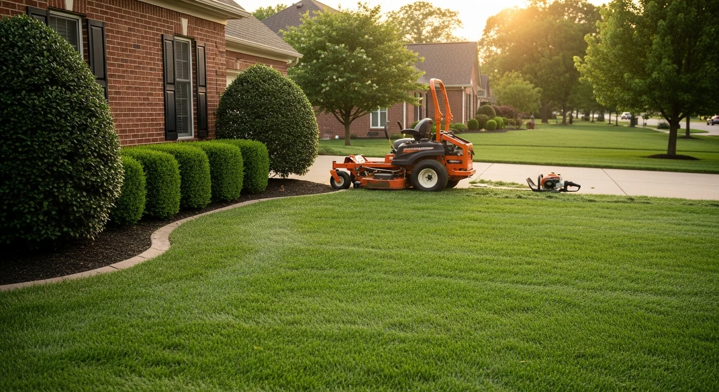 Professional lawn mowing and hedge trimming service in Greenwood